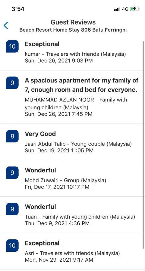 Beach Resort 7 Home Stay Sri Sayang Apartment Batu Ferringhi 3Bedroom Kültér fotó